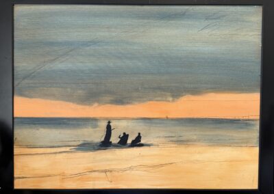 FMB Friends, 2025, 30x40", Acrylic on canvas. Price $750 Artist's Description: It's a piece about Sunset Friends in Ft. Myers Beach.