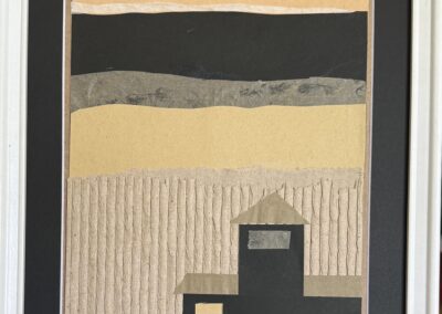Nightscape, 2025, 8.5x11", Paper Collage. Price: $75.00 Artist's description: A composition about night time Ft Myers beach based on Golden Section proportions.