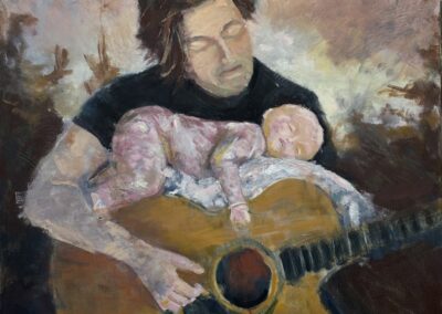 Sunset Lullaby, 2024, 36x36", oils on canvas. Price: $800 Artist's description: Capturing one of the special moments of our lives.