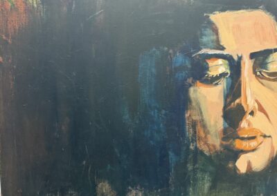 Midnight Complication, 2019, 24x30", acrylic on canvas. Price $400. Artists description: This piece is about the void of depression.